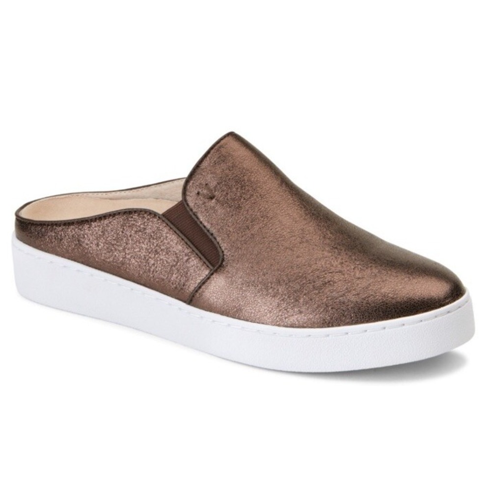 Vionic Mule Womens 6 Wide Dakota Bronze Metallic Shoe Orthotic Comfort New